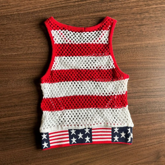 papaya american flag graphic knit tank top - Picture 3 of 5